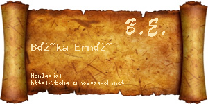 Bóka Ernő névjegykártya